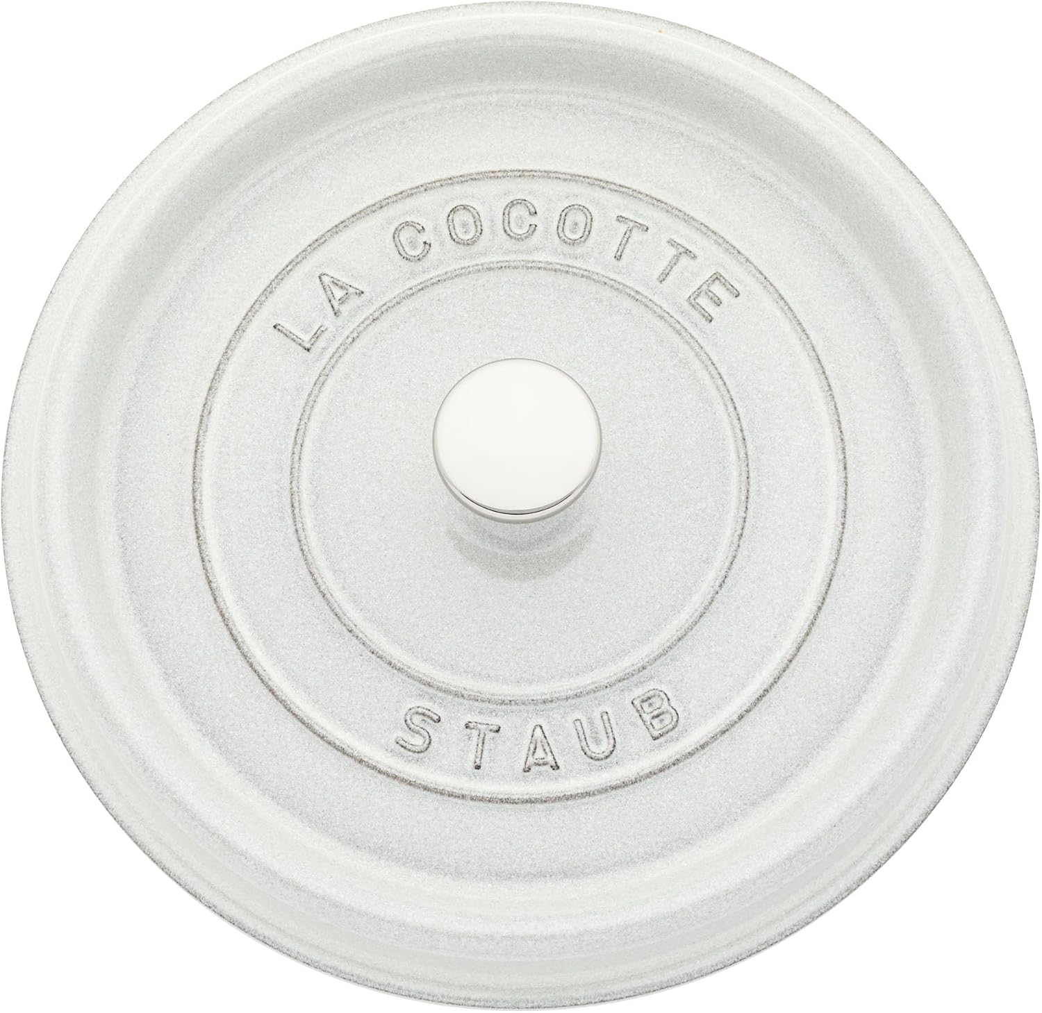 Staub Cast Iron 7-qt Round Cocotte - White Truffle