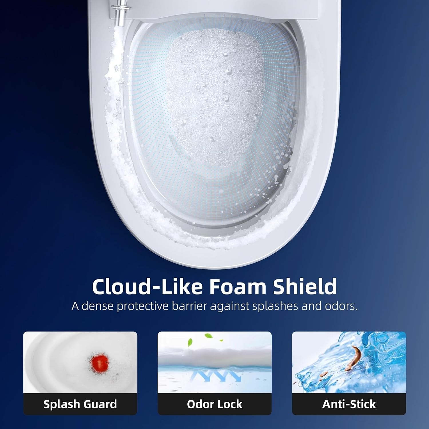 Smart Toilet with Bidet, ADA Comfort Height, UV-C Light, Foam Shield, Auto Open Close & Men's Urinal Auto Flush, Elongated Heated Seat, One Piece Bidet Toilet with Tank, RKS-X700 MAX