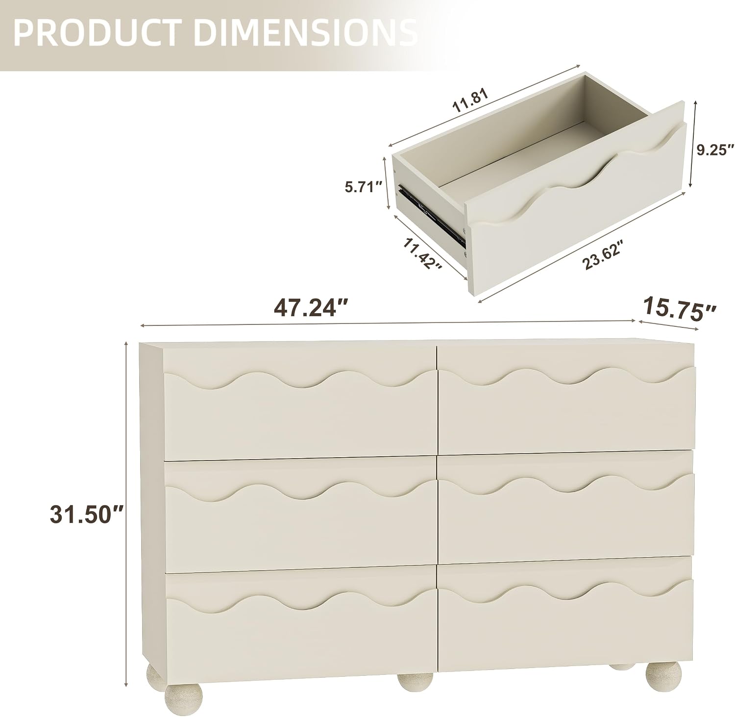 Anbuy Bedroom Sets Begie Sets 2 Pieces, Scalloped Combo 2 Pieces