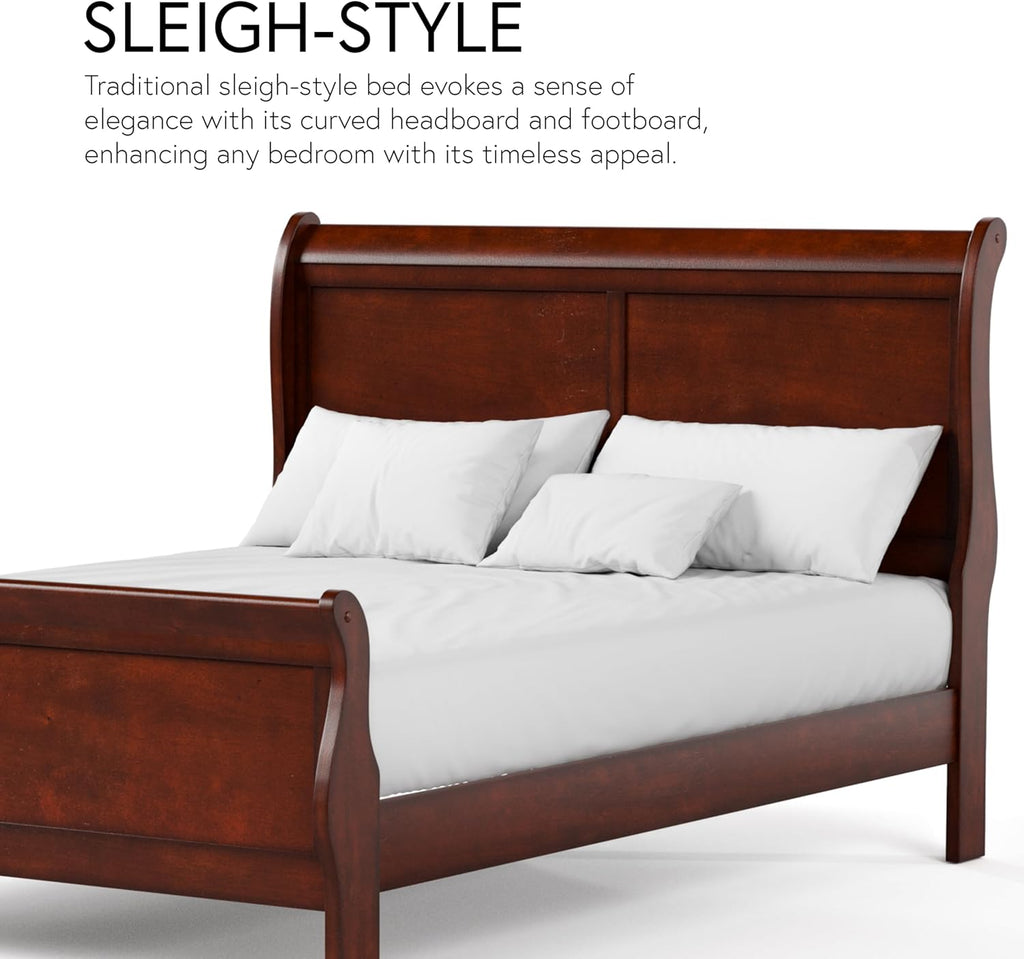 Furniture of America Arabella Traditional Solid Wood 3 Piece Bedroom Set, Full Bed Frame and Nightstands Set of 2, Chic Sleigh Design Bedframe with Headboard and Footboard, Box Spring Needed, White
