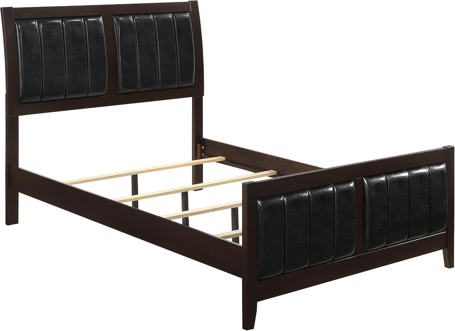 Coaster Home Furnishings Carlton Contemporary 5-Piece Bedroom Set Leatherette Upholstered Full Size Panel Bed Frame 51-inch Headboard Cappuccino 202091F-S5