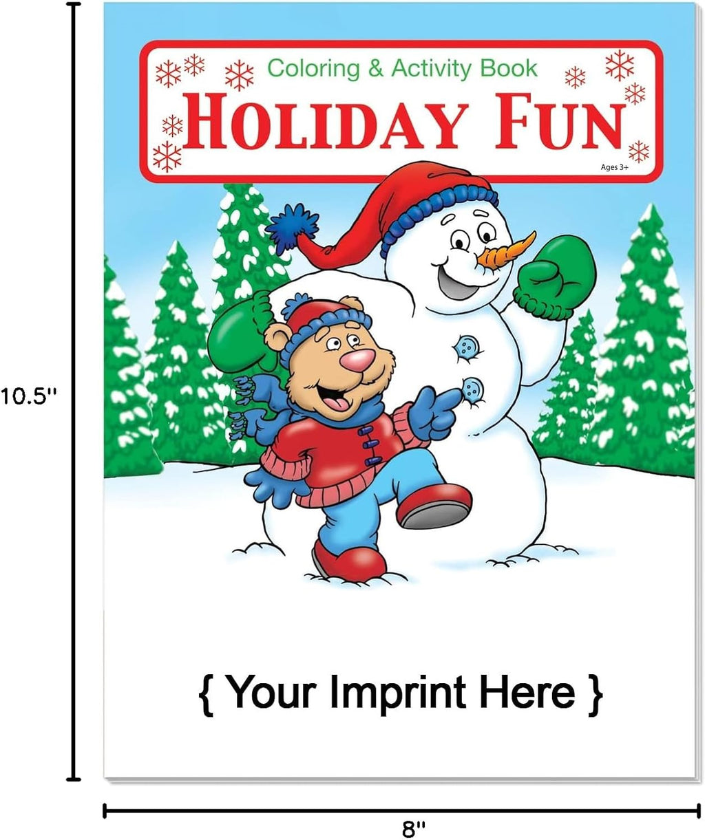 ZOCO – Holiday Fun Custom Coloring and Activity Books (250 Bulk Pack, Without Crayons) – Kids Holiday Activities Stocking Stuffers Treat Bags Party Favors – USA Made