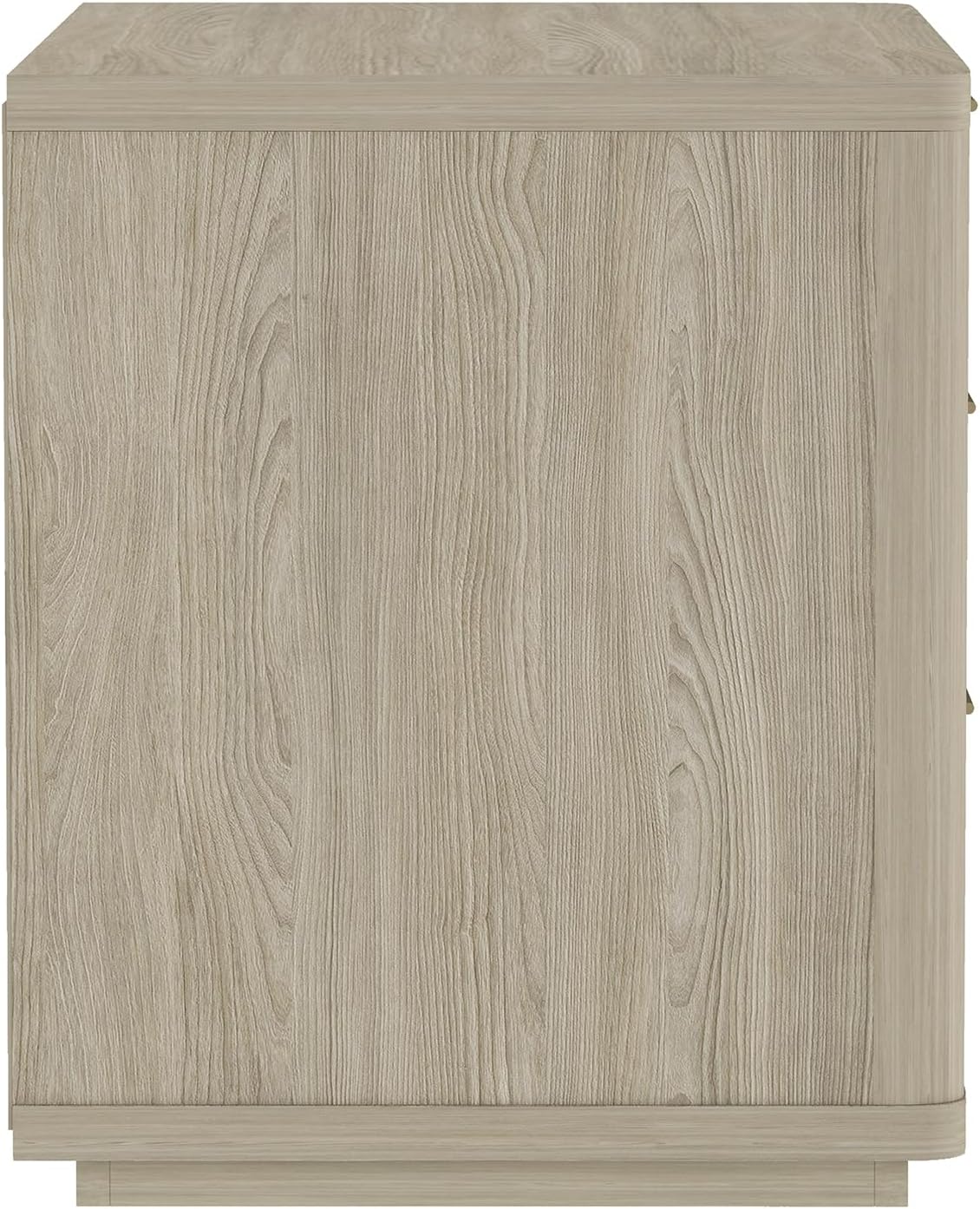 Manhattan Comfort Evelyn Modern Nightstand with Drawers, Minimalist Wood Bedside Table with Rounded Edges & Raised Mop Base, Versatile & Multifunctional Accent Table, Set of 2, Natural
