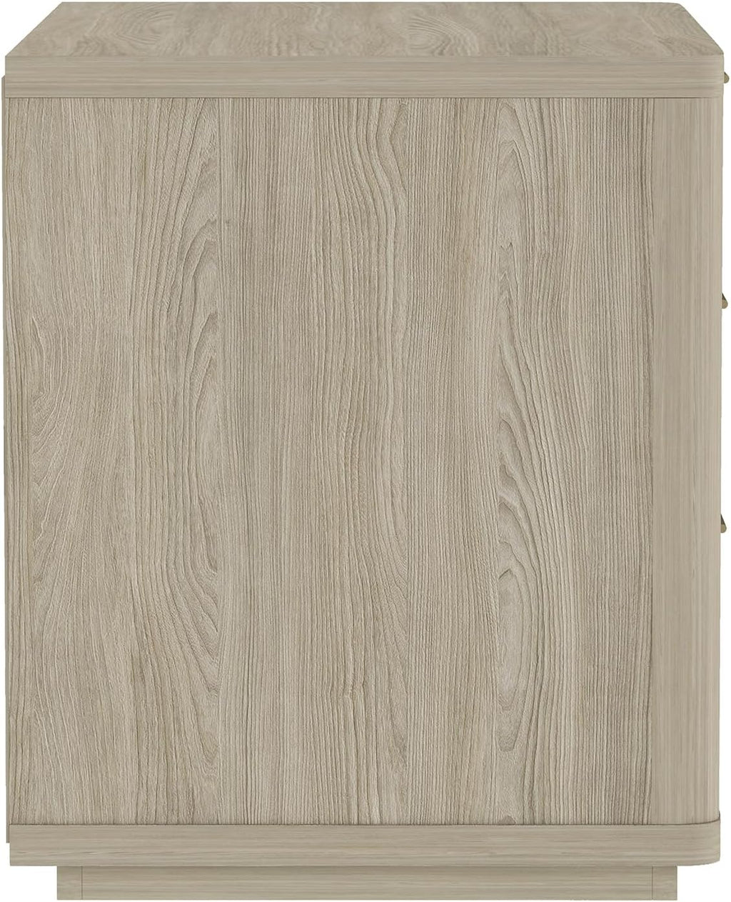 Manhattan Comfort Evelyn Nightstand with 3 Drawers, Minimalist Wood Grain Bedside Table with Rounded Corners and Raised Base, Modern End Table for Bedroom, Entryway, or Living Room in Natural Oak