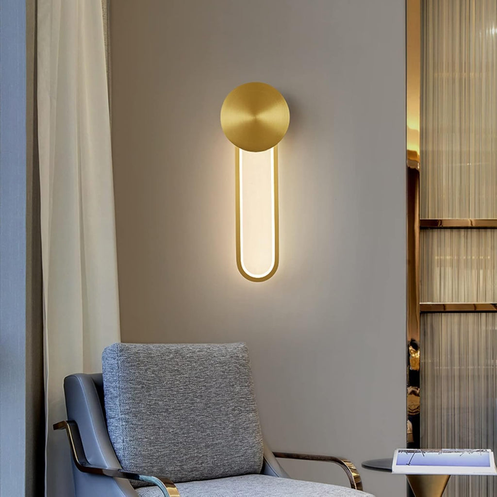 Wall Lamps Compatible with Living Room - Copper Lamp Bedroom Bedside Modern Minimalist Background Aisle Light Luxury Sconces, Lighting Chandelier