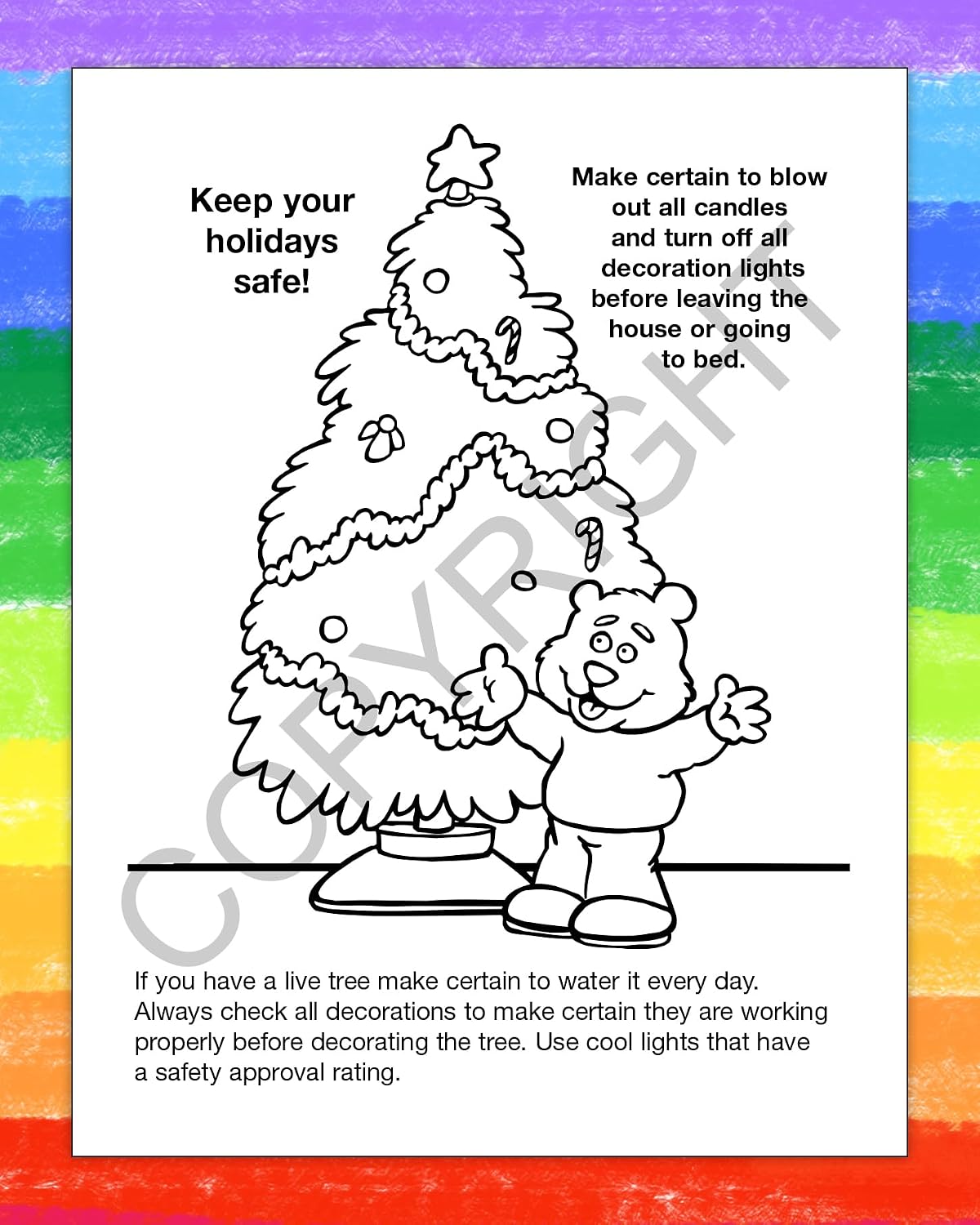 ZOCO – Make Winters & Holidays Safe - Custom Coloring Books (250 Bulk Pack, with Crayons) – Holiday Activity Books for Kids, Stocking Stuffers, Xmas Party Favors, Sunday School, Made in USA
