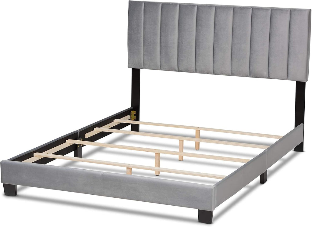 Baxton Studio Beds (Box Spring Required), Full, Grey/Black