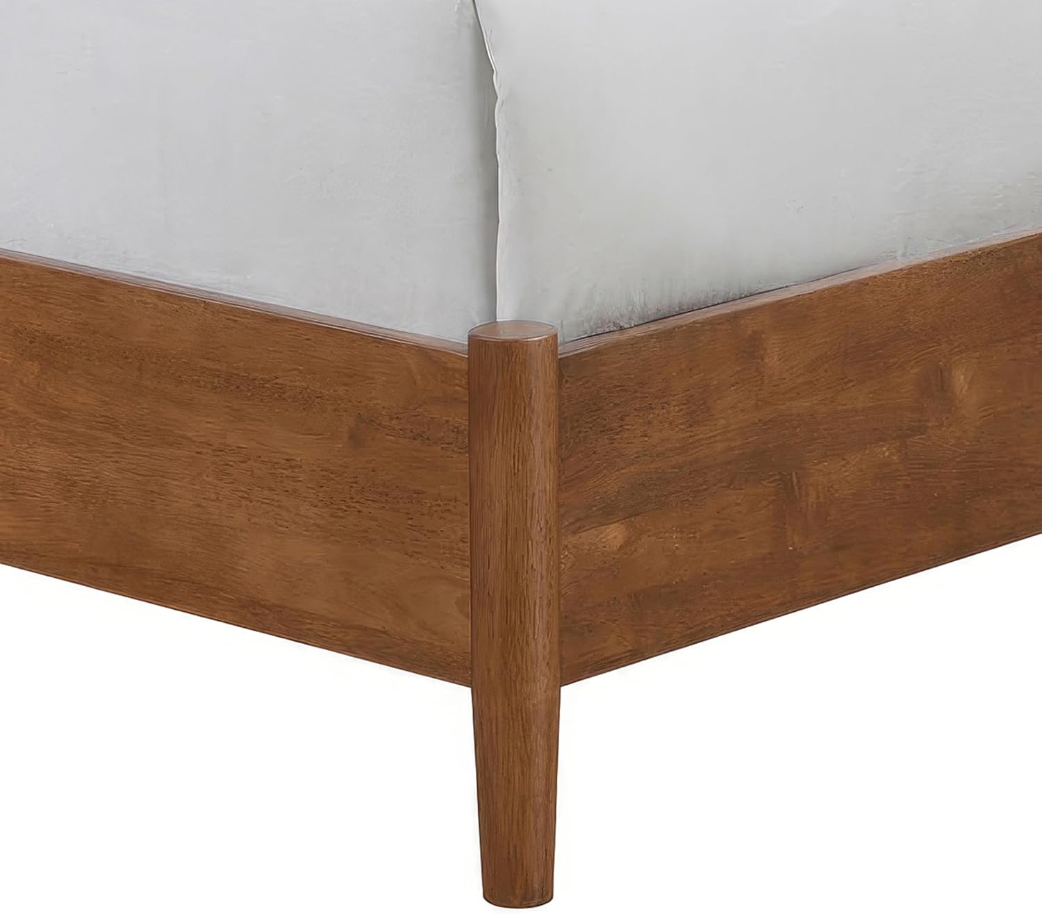 Furniture of America Wyatt Modern 2-Piece Solid Wood Bedroom Collection, Platform Frame with Upholstered Headboard and 2-Drawer Nightstand, No Box Spring Required for Home, Guest Room, Walnut, Full