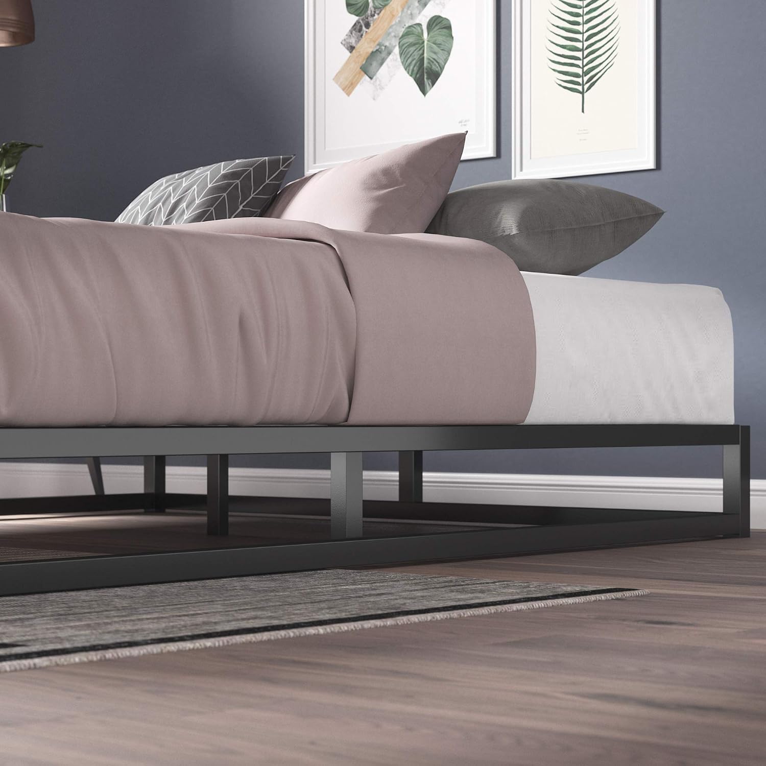 ZINUS Joseph 6 inch Metal Platform Bed Frame, Mattress Foundation, Wood Slat Support, No Box Spring Needed, Sturdy Steel Structure, Queen
