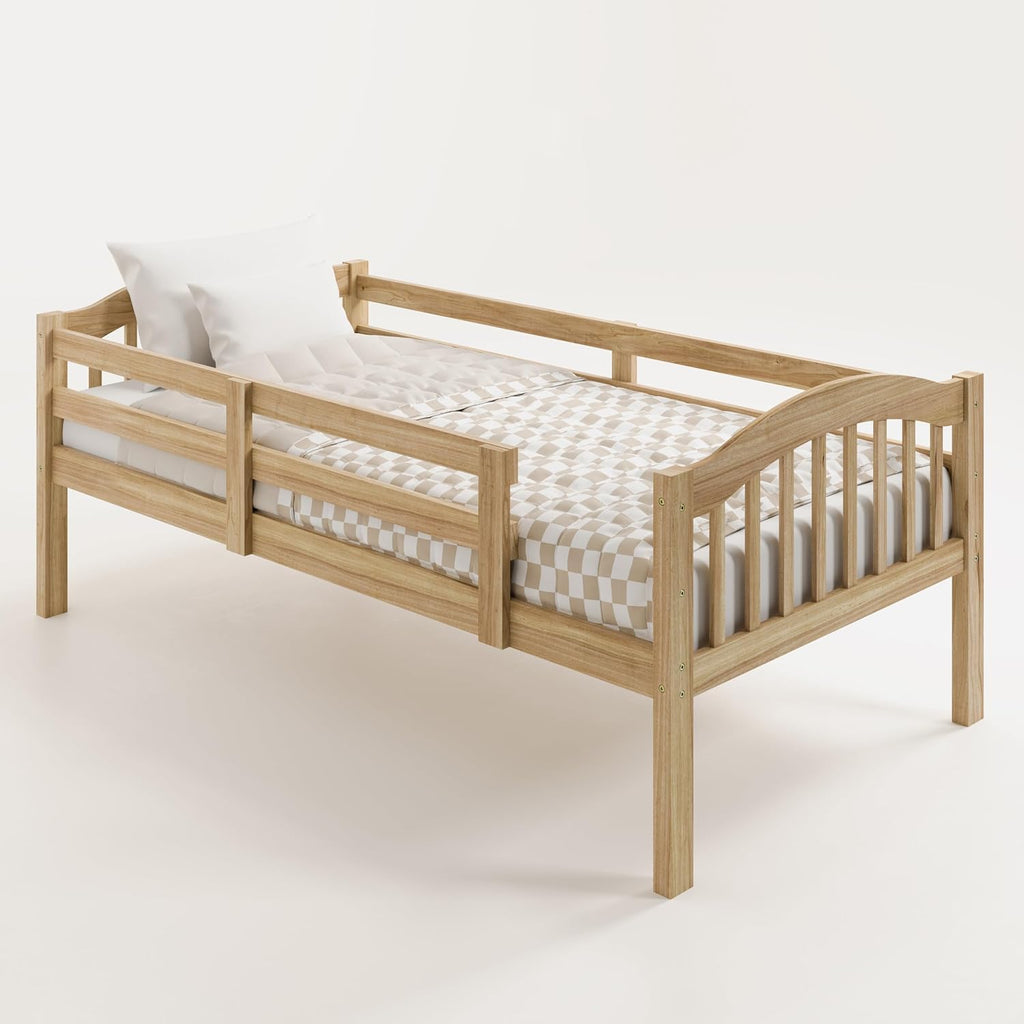 Storkcraft Long Horn Twin-Over-Twin Bunk Bed (Natural) - GREENGUARD Gold Certified, Converts to 2 Individual Twin beds