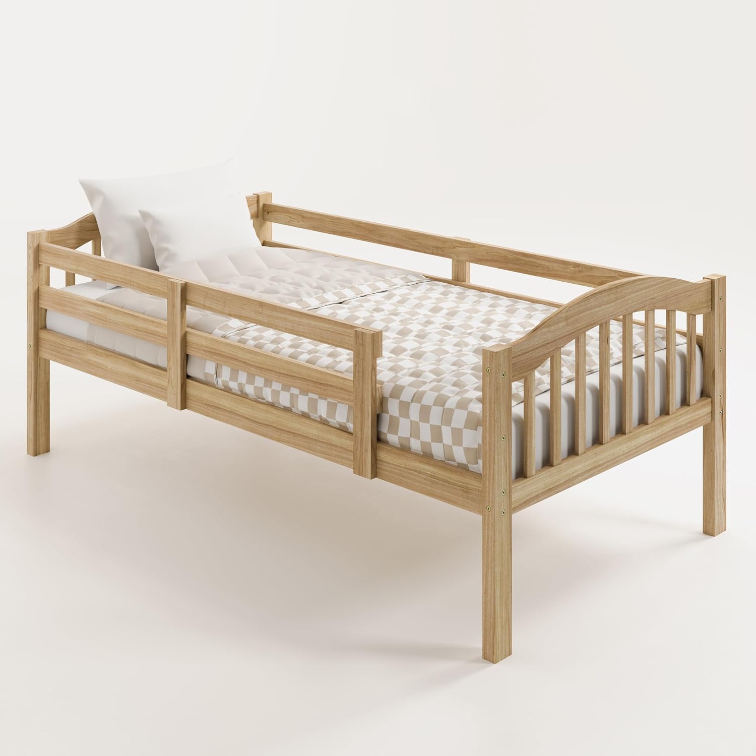 Storkcraft Long Horn Twin-Over-Twin Bunk Bed (Natural) - GREENGUARD Gold Certified, Converts to 2 Individual Twin beds
