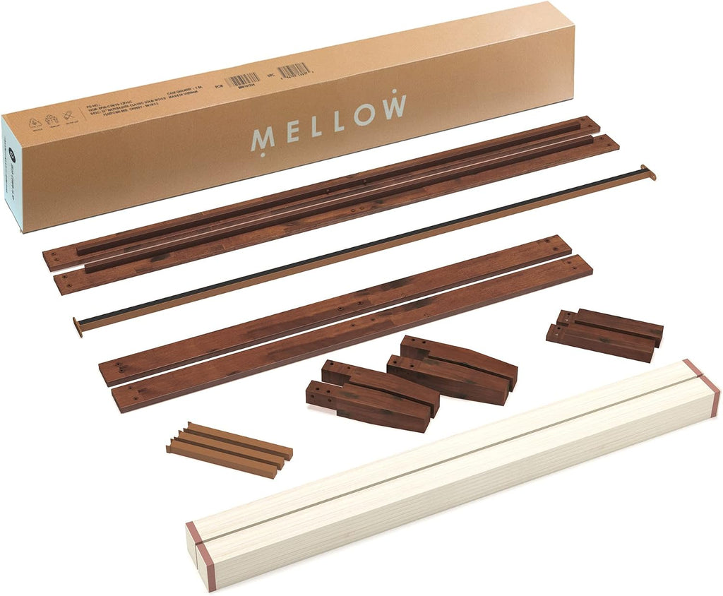 Mellow Naturalista Classic 16 Inch Solid Wood Platform Bed with Wooden Slats, Espresso, Twin