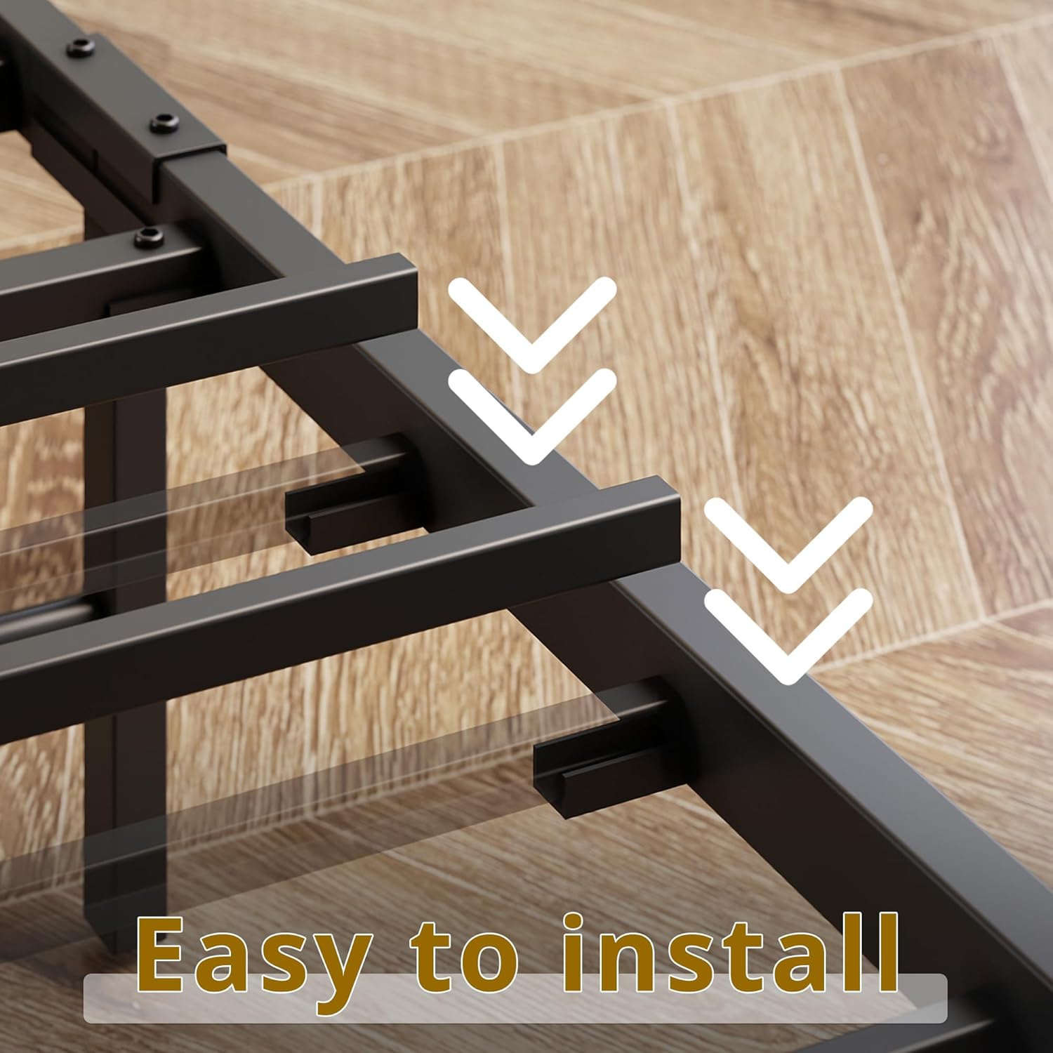 ANCTOR Twin XL Bed Frames, Storage Headboard with Outlets, Easy to Install, Sturdy and Stable, No Noise, No Box Springs Needed - Perfect for a Good Night's Sleep