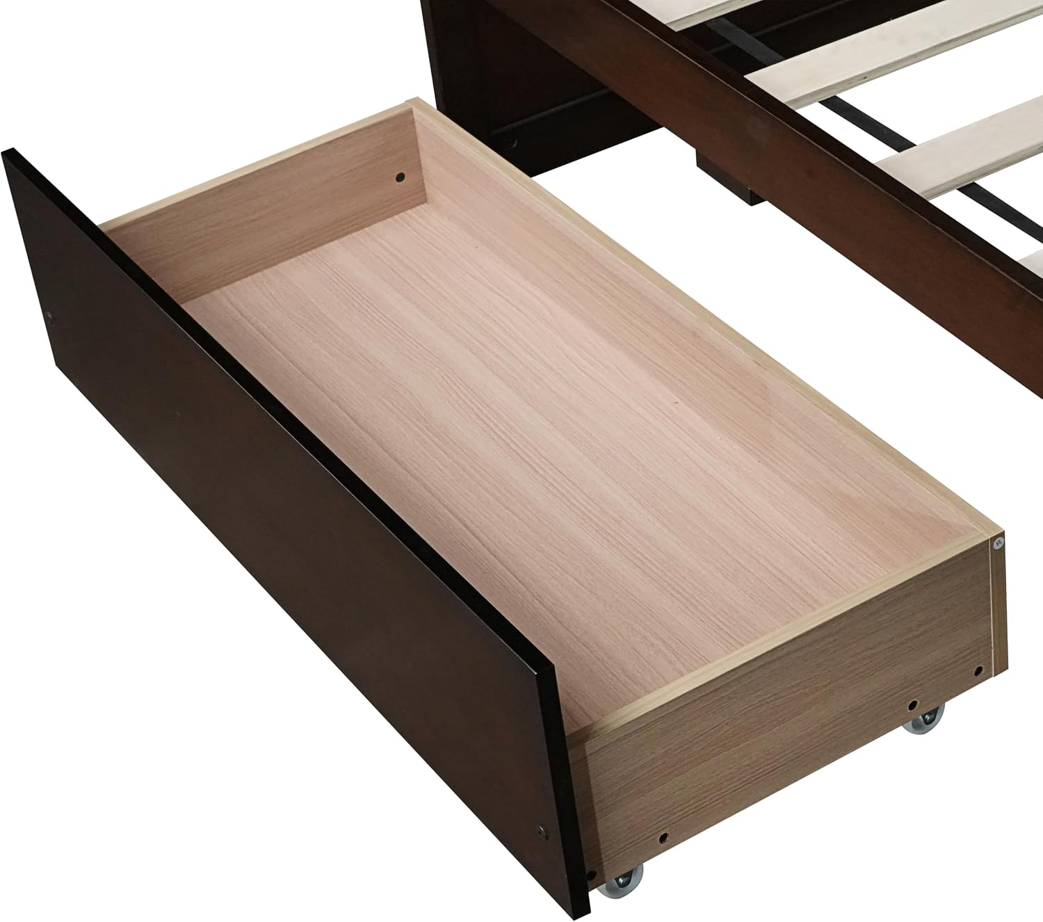 Bellemave Twin Kids Bed with Storage 2 Drawers, Wood Twin Daybed with Storage, BedFrames for Kids, Adults, Espresso