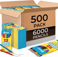 Rosmonde Bulk Colored Pencils 500 Pack (6000 Pencils), Pre Sharpened 12 Color Set, Easy Hold Classroom Art Supplies, Perfect for Schools, Teachers, Drawing, Crafts & Back-to-School Projects