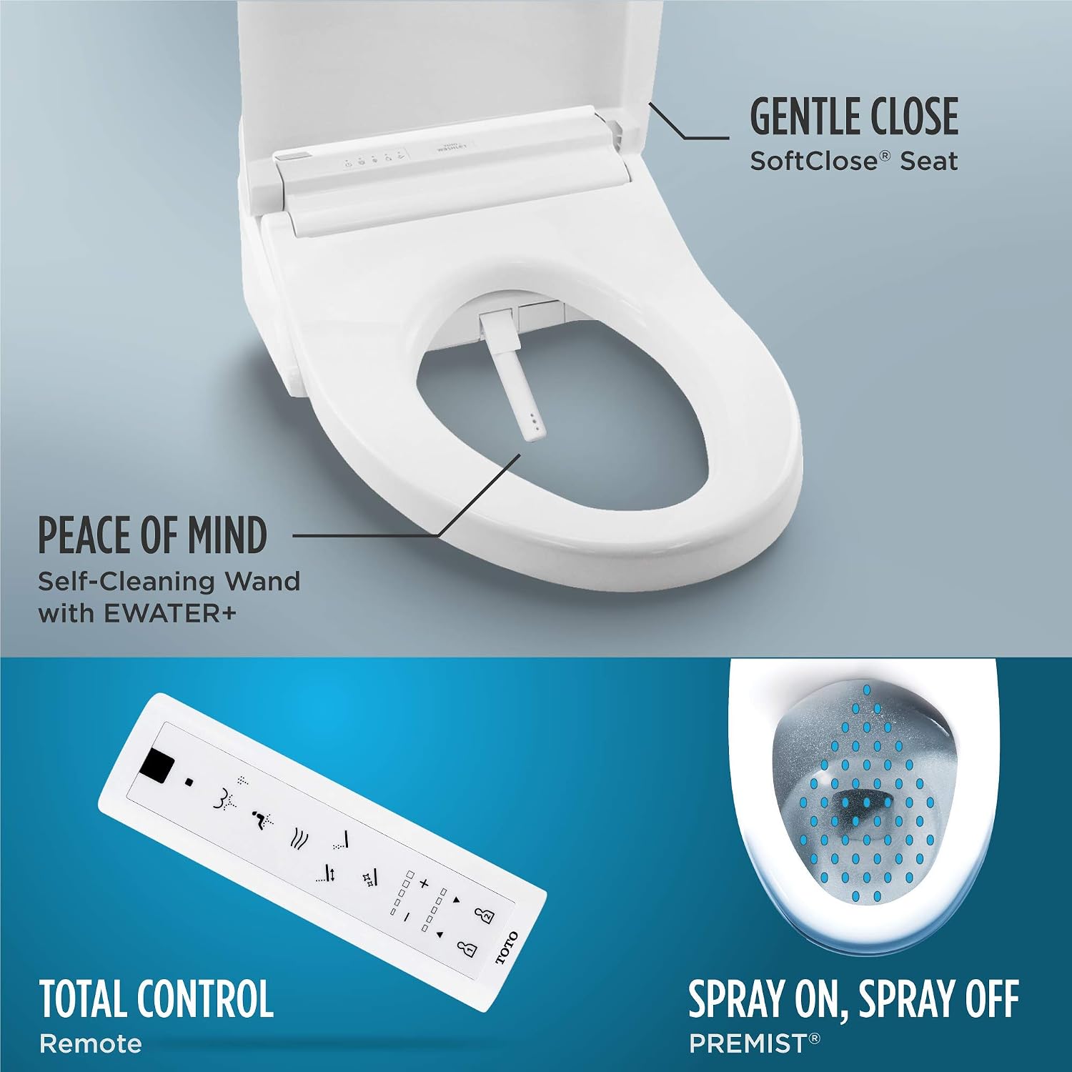 TOTO SW3083 Round C5 & SW3036R K300 Electronic Bidet Toilet Seats, Cotton White