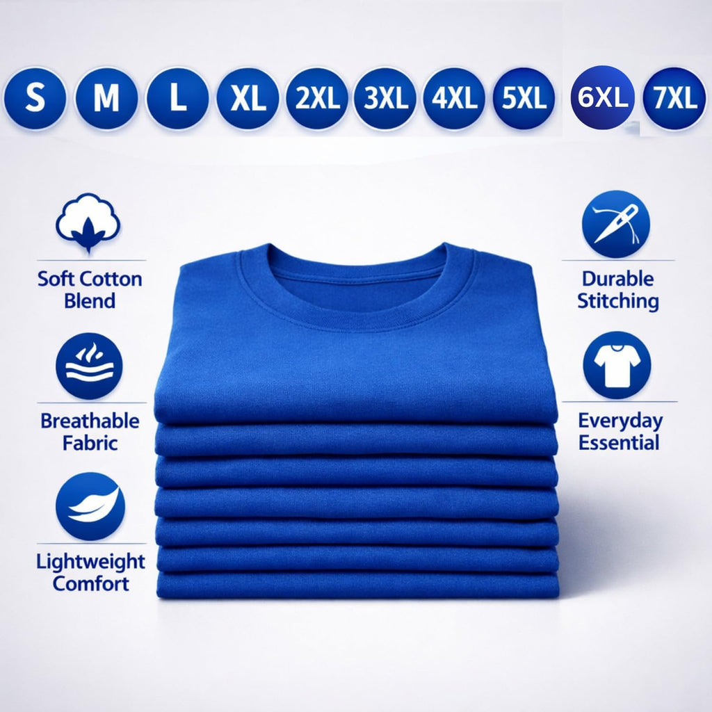 SOCKS'NBULK Men's Cotton Crew Neck Regular T-Shirts Bulk Short Sleeve Lightweight Tees Mix Colors