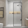 Dimaris Shower Door 30' X 78' Tempered Fluted Glass Framed Shower Screen Shower Glass Panel for Walk-in Bathroom Shower, Matte Black Finish (Crystal Matte Black, 30 * 78)