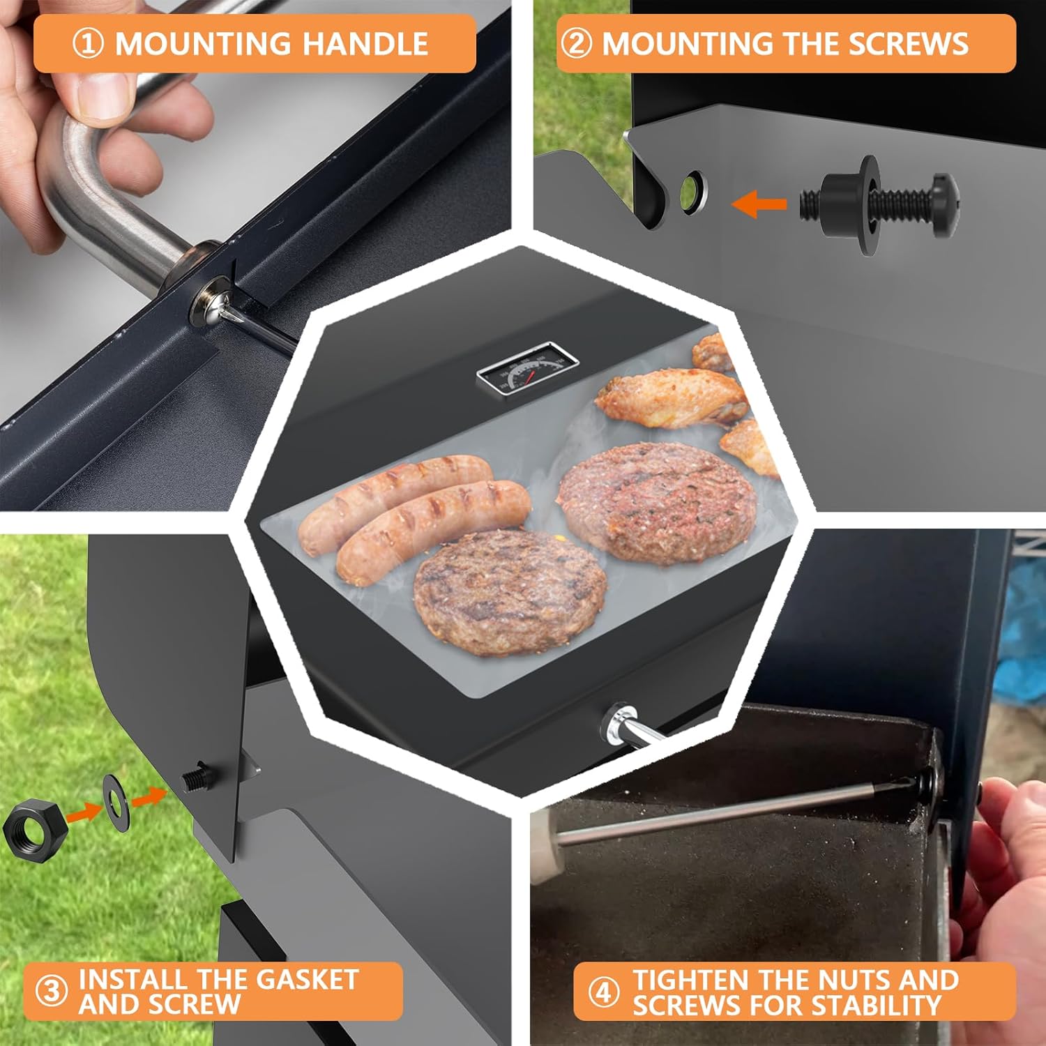 Upgrade Hinged Lid for Blackstone 36' Omnivore Griddle Hood,5856 Visualized Tempered Glass Hard Cover for Blackstone Lid 1554 2210 2177 1984 etc. 36 Omnivore Flat Top Griddle Accessories w/Thermometer