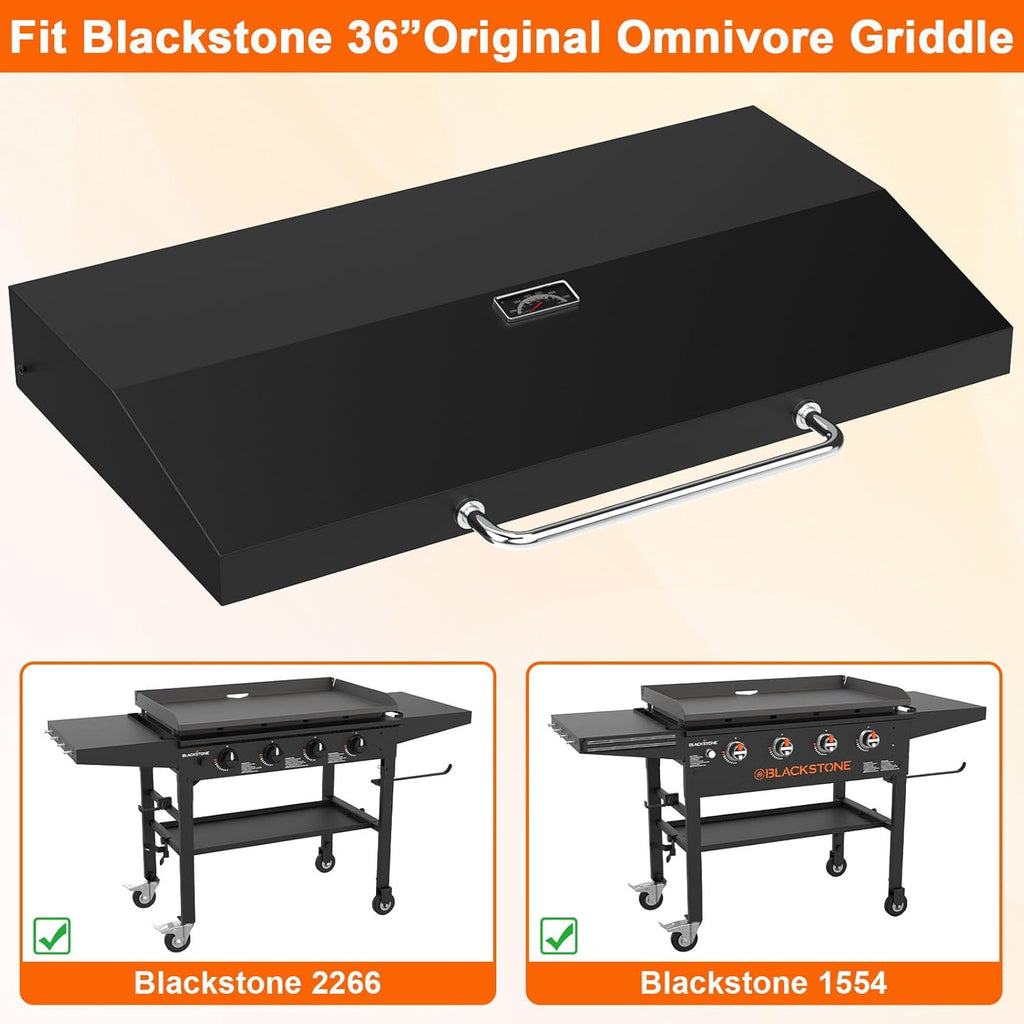 Upgrade Griddle Lid for Blackstone 5856 Omnivore 36' Griddle Hood, Hinged Lid for Blackstone1554 2177 2266 and More Blackstone Flat Top Original Grills