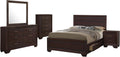 Coaster Home Furnishings Kauffman Transitional 5-Piece Bedroom Set Queen Size Storage Panel Bed Frame 54-inch Headboard Dark Cocoa 204390Q-S5