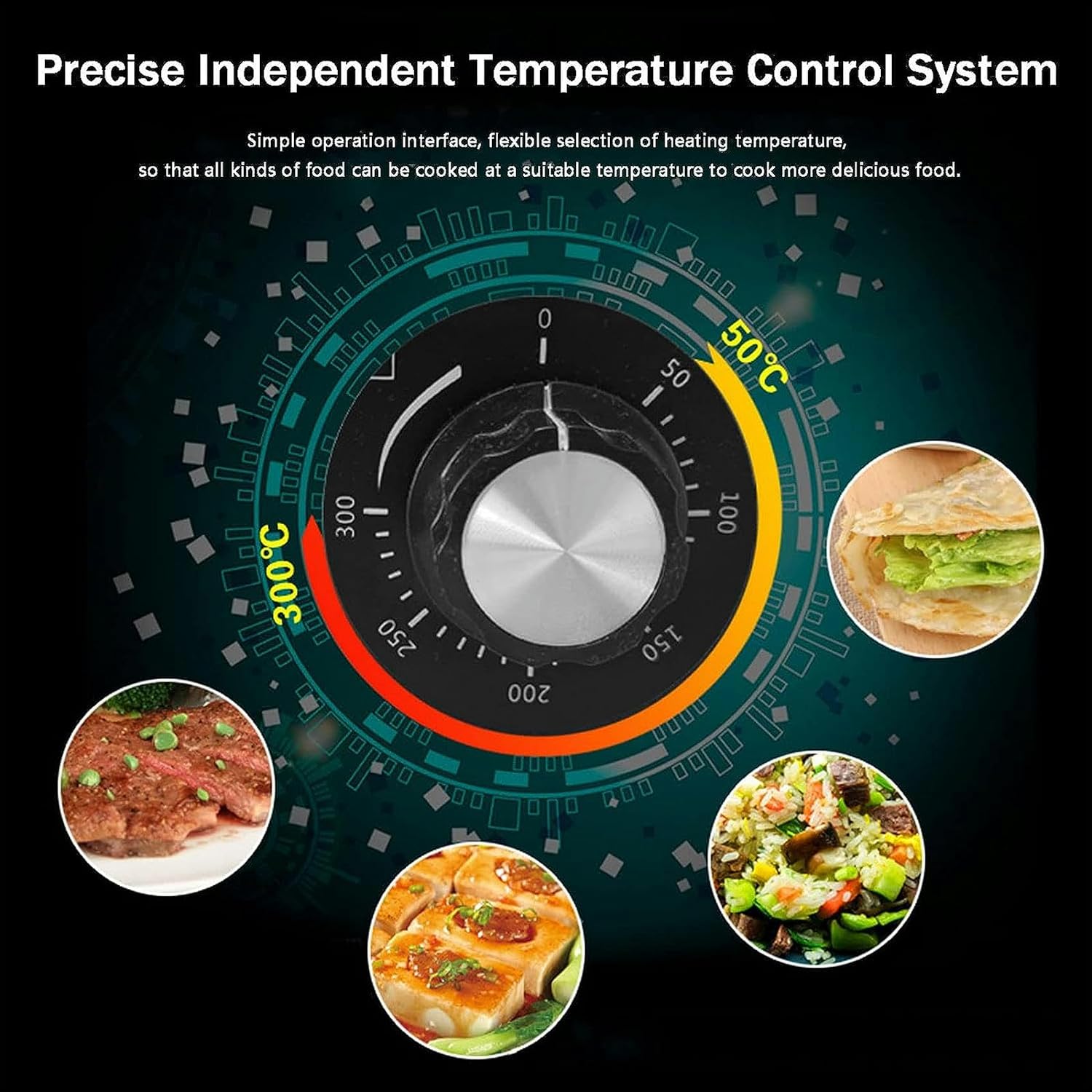 Electric Commercial Griddle Plate, 2500W Electric Countertop Flat Top Griddle with Adjustable Thermostat Removable Oil Drawer Splash Guards, Stainless Steel Restaurant Grill for Kitchen