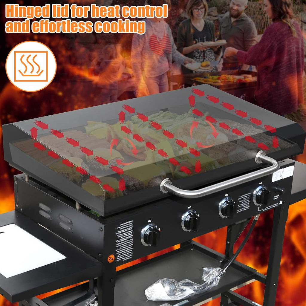 Griddle Lid for 36' Blackstone Griddle, Back-hinged Design Hard Cover with Durable Handle – Heat Retaining, Fits 36' Griddles Models 1554 1863 1825 1818 1565 1560 and Other 36' Griddles