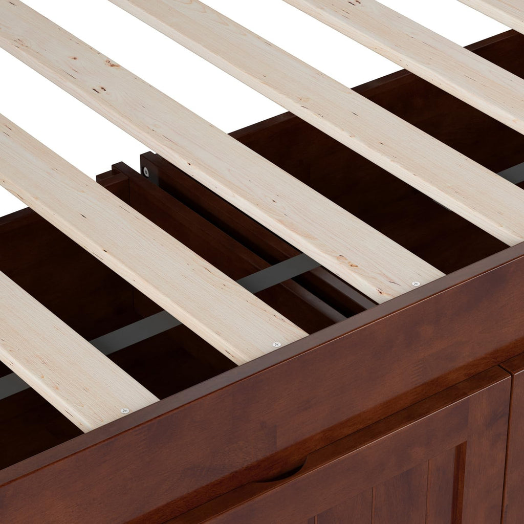 AFI, Nantucket Twin Size Wood Daybed Frame with 2 Storage Drawers, Walnut (Brown)