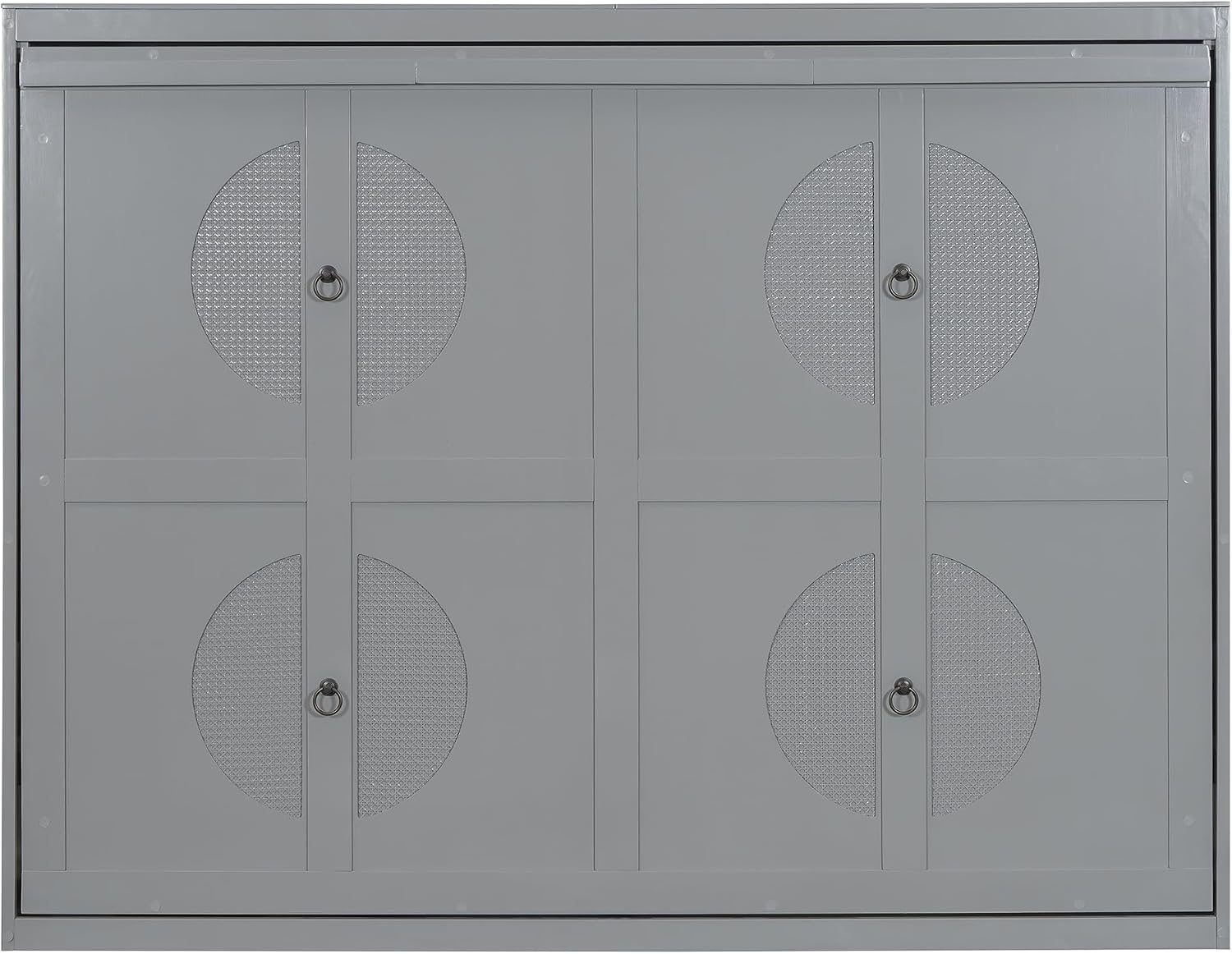 Harper & Bright Designs Queen Size Murphy Bed, Wooden Queen Murphy Wall Bed Frame with a Set of Sockets & USB Ports, Gray