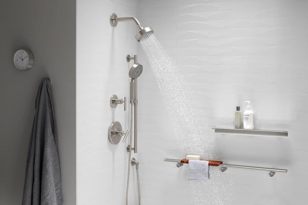 KOHLER 22166-RGD Purist Four-Function Handshower, Handheld Showerhead with 3 Spray Settings, 2.5 GPM, Vibrant Rose Gold