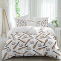 Baseball Duvet Cover Set Queen Size 4 Pieces Retro Sports Style Baseball Bats Minimalist Modern Bedding Set with Zipper Closure, 1 Comforter Cover 86x86 Inches 1 Flat Sheet & 2 Pillow Cases