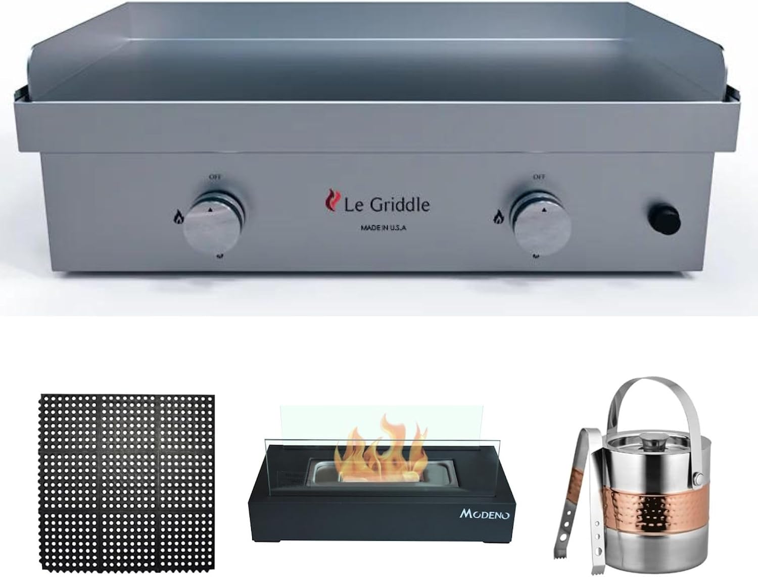 Le Griddle | 2 Burners Stainless Steel 30' Griddle for Propane Gas, for Outdoor Grill Home Cooking & Camping, Easy to Clean & Durable 18,000 BTU's Tabletop/Built-in
