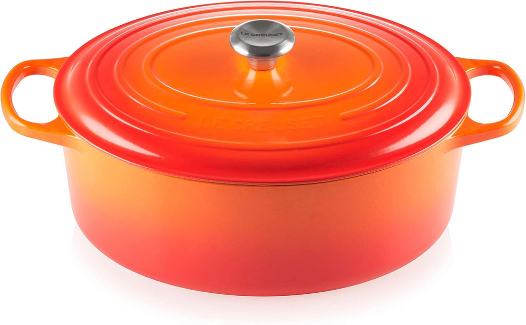 Le Creuset Signature Enamelled Cast Iron Oval Casserole Dish With Lid, 35 cm, 8.9 Litres, Volcanic, 21178350902430