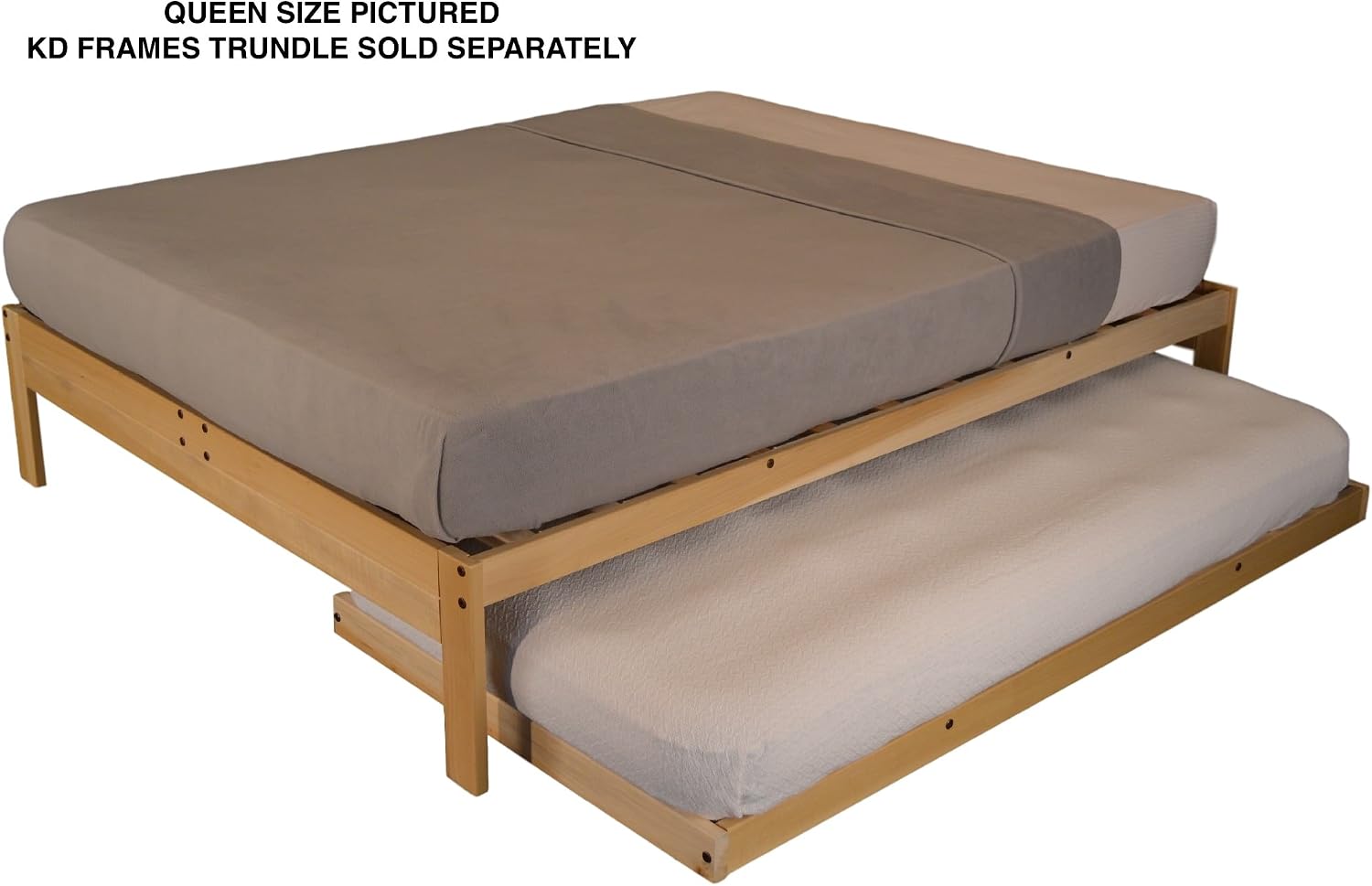 KD Frames Nomad Platform Bed - Full Bed Frame - Unfinished Wood Bed Frame - Minimalist Swedish Design - Natural Wood Bed - Easy Assembly, No Box Spring Needed - Solid Wood Full Platform Bed