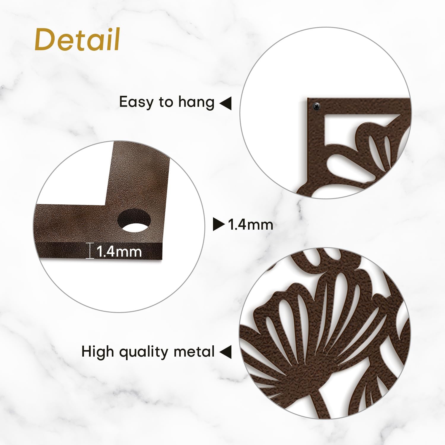 SIGNLEADER Metal Wall Art Decor Tropical Palm Tree Leaf Minimalist Modern Abstract Wall Sculpture Hangings Home Decoration for Living Room, Bedroom, Bathroom, Kitchen, Outdoor - 36' Bronze