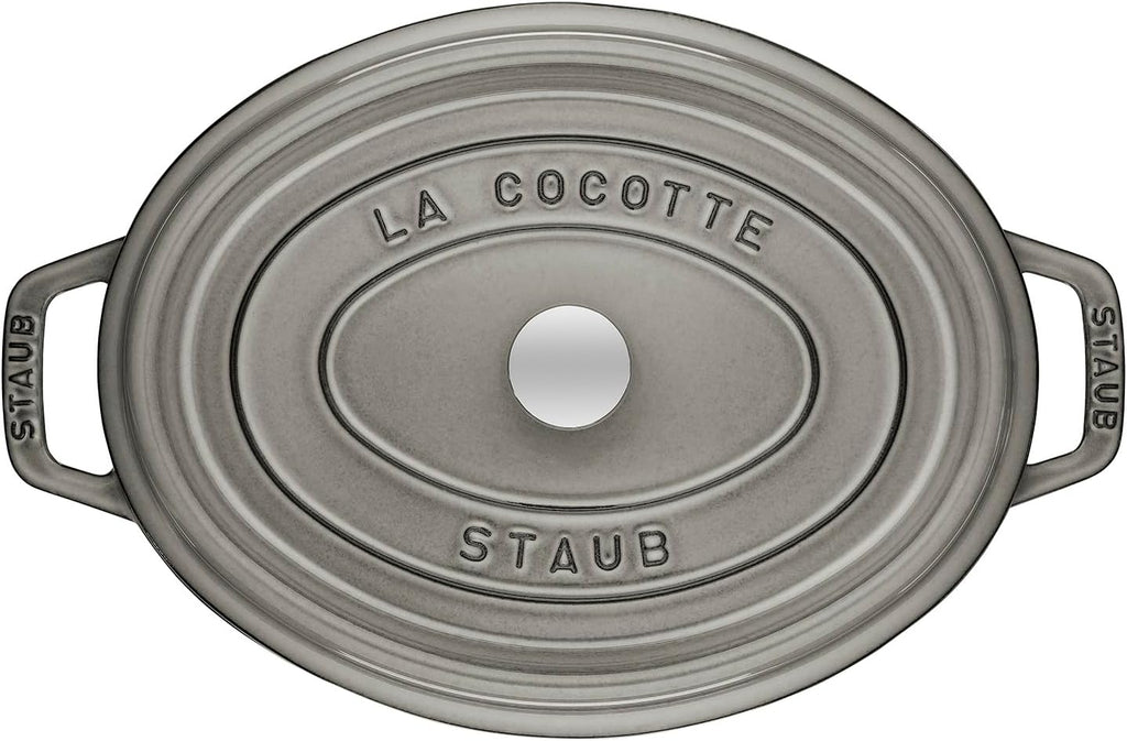 STAUB Cast Iron Roaster/Cocotte, Oval 17 cm, 1 L, Graphite Grey