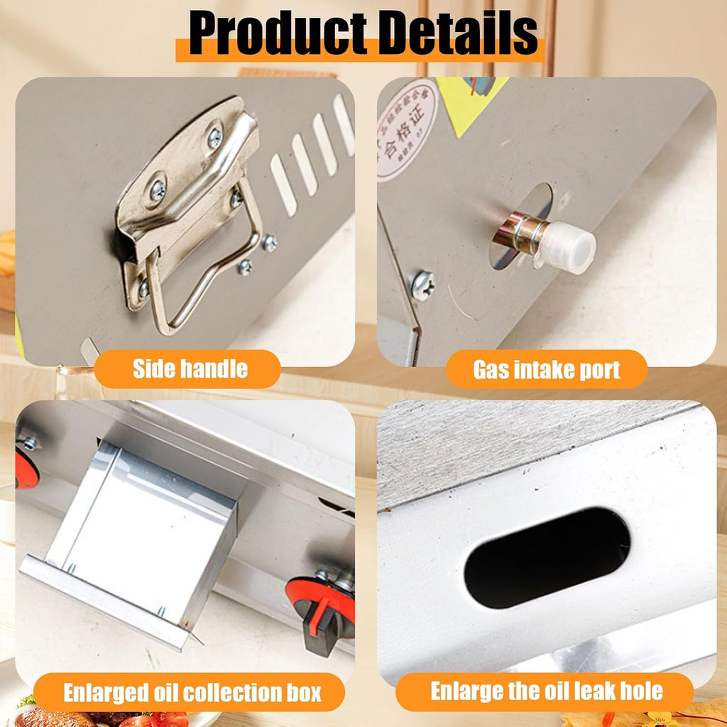 Commercial Gas Cooker Flat Top Gas Griddle Fryer, Professional Frying Unit With Consistent Heat Output for Food Truck and Street Food(Home-Use)