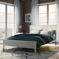 Full Size Wood Bed Frame and Headboard, Modern Retro White Platform Beds Frames, Sturdy and Durable Design Rustic Wooden Bedroom Set, Easy Assembly, No Box Spring Needed (White, Full)