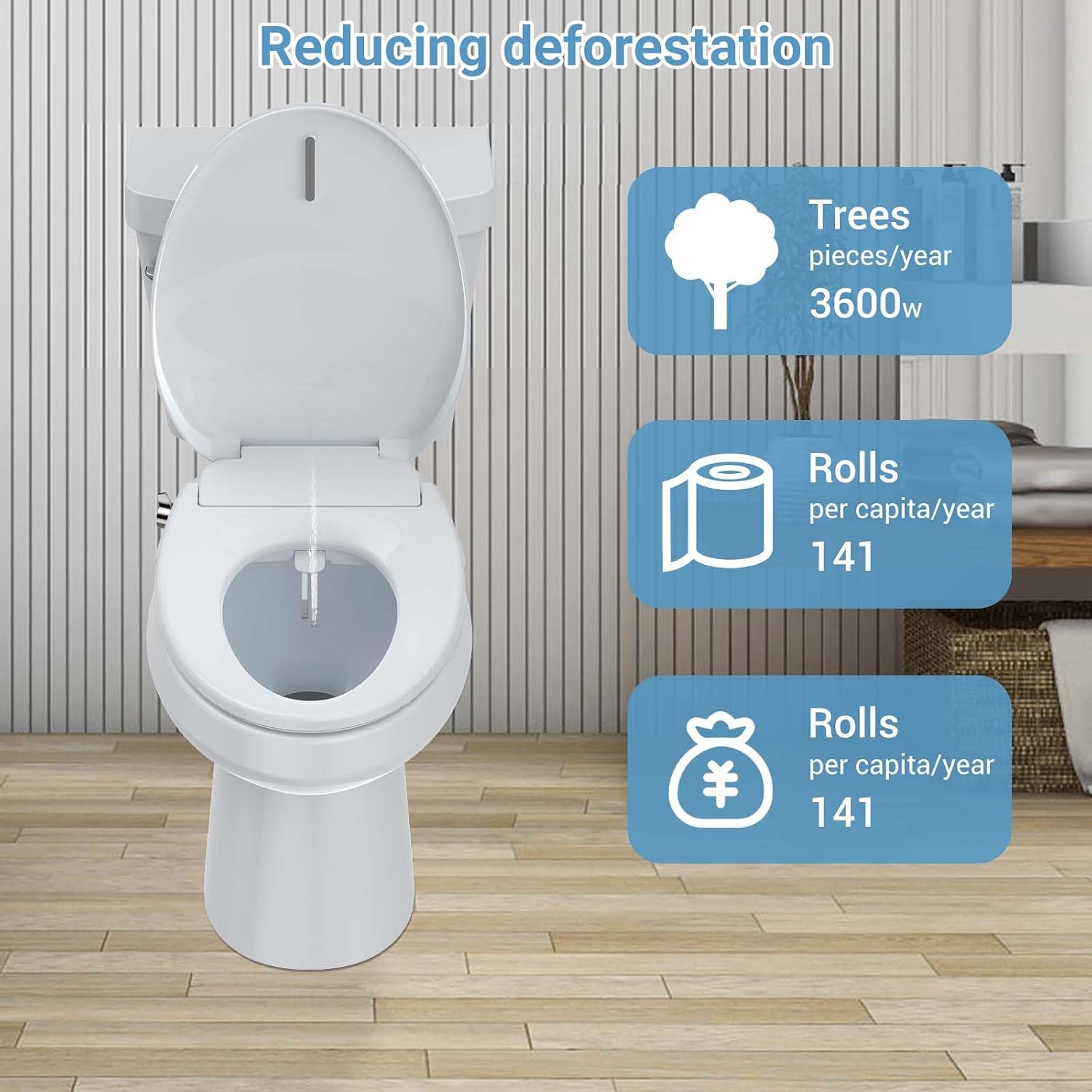 Non-Electric Elongated Bidet Toilet Seat, Features Self-Cleaning Dual Nozzles for Hygienic Washing, White Toilet Attachment with Quiet-Close Lid, Easy Water Spray Bidet Sprayer, Simple Installation