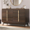 JOINICE Dresser for Bedroom with 6 Drawers,Mid Century Modern Dresser with Storage,47' Wide Chest of Drawers with Metal Handles,Large Wood Drawer Organizer for Bedroom,Living Room,Hallway,Walnut