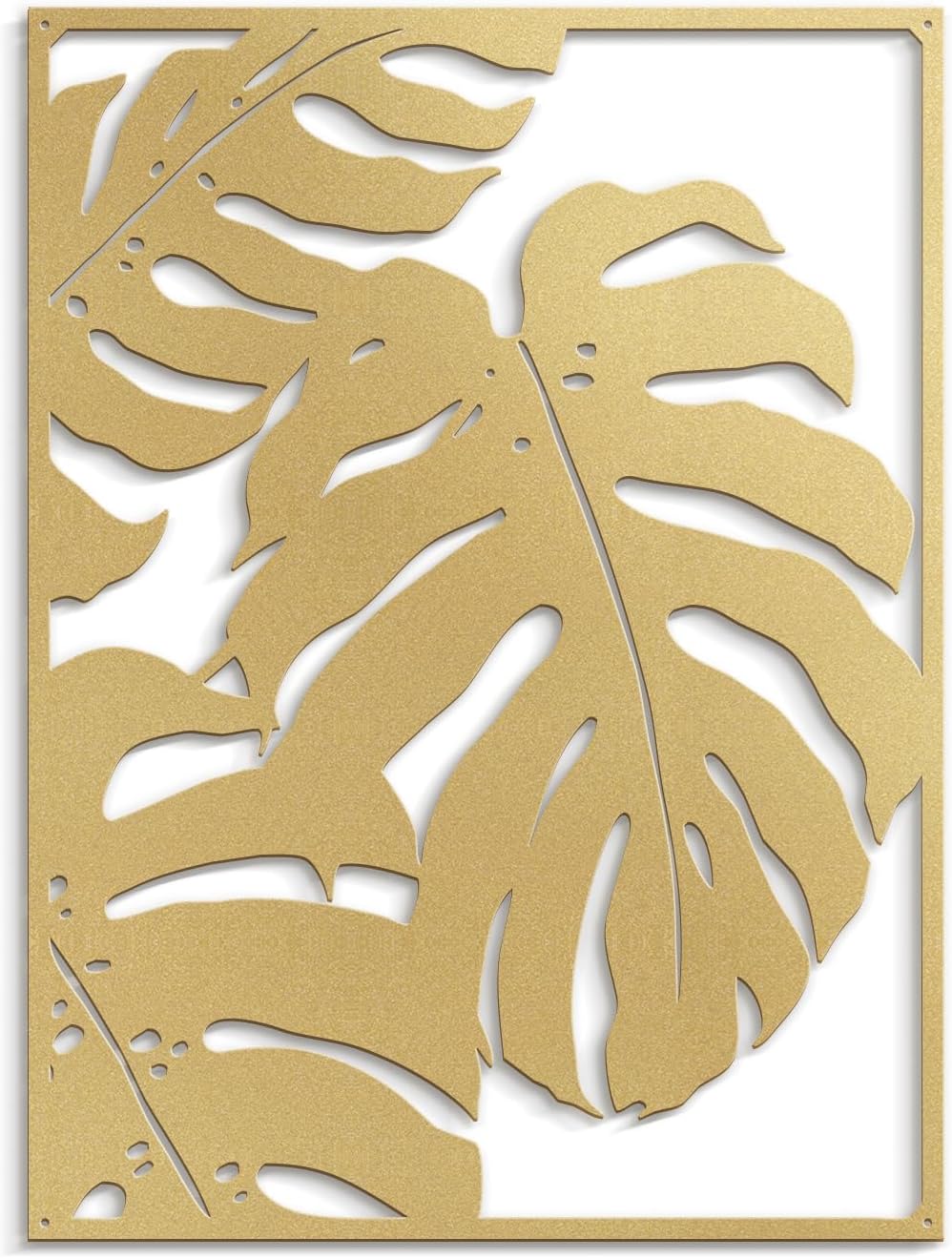 SIGNLEADER Metal Wall Art Decor Botanical Leaf Minimalist Modern Wall Sculpture Hangings Home Decoration for Living Room, Bedroom, Bathroom, Kitchen, Outdoor - 30' Gold