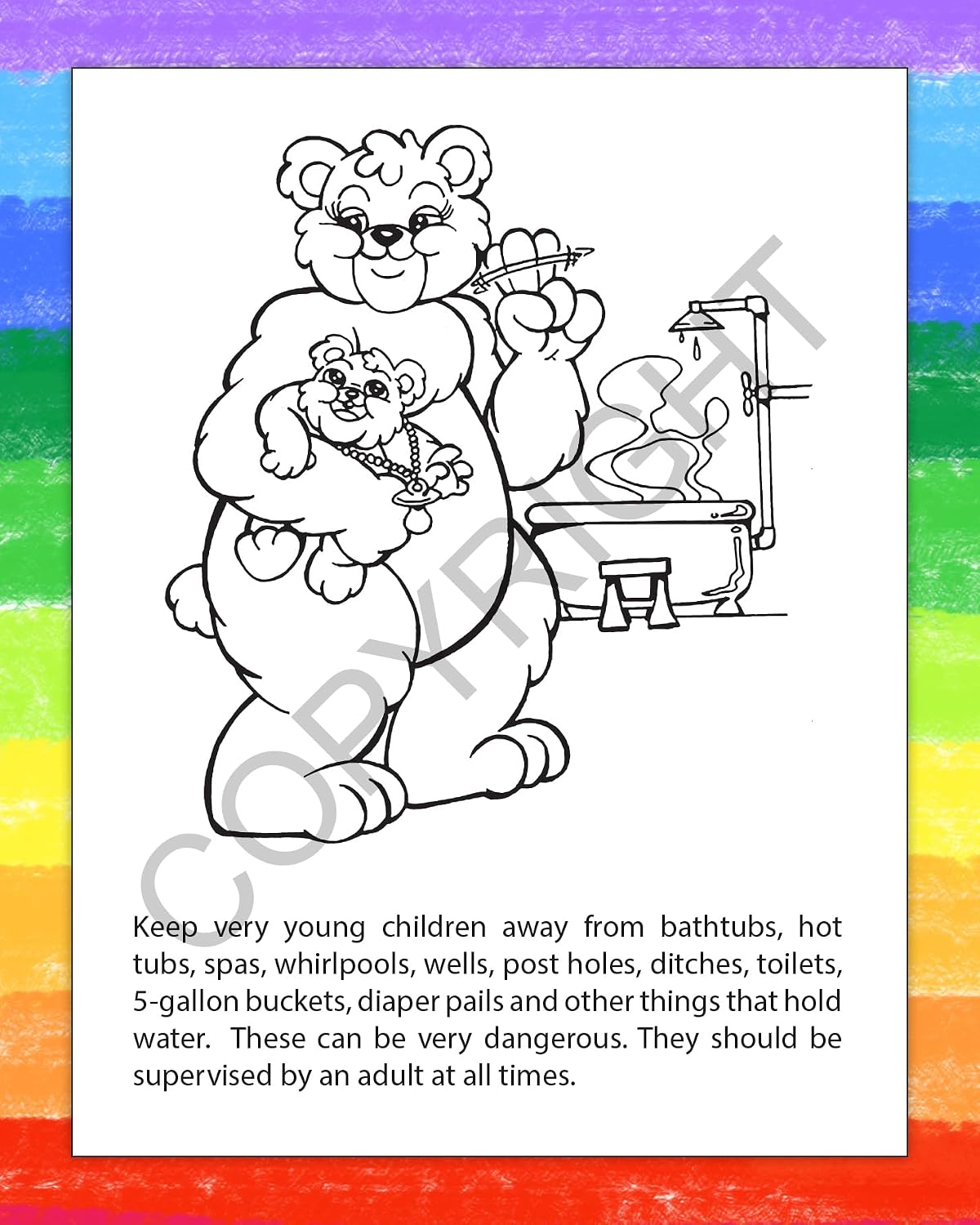 ZOCO – Pool and Water Safety – Custom Coloring Books (250 Bulk Pack, Without Crayons) – Prevent Drowning and Water Safety Awareness Handout for Kids