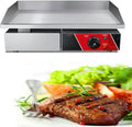 Commercial Large Electric Countertop Flat Top Griddle, Non-Stick Restaurant Teppanyaki Grill Kitchen Grill Counter Adjustable Temperature Control 122°F-572°F for Home Kitchen Barbecue