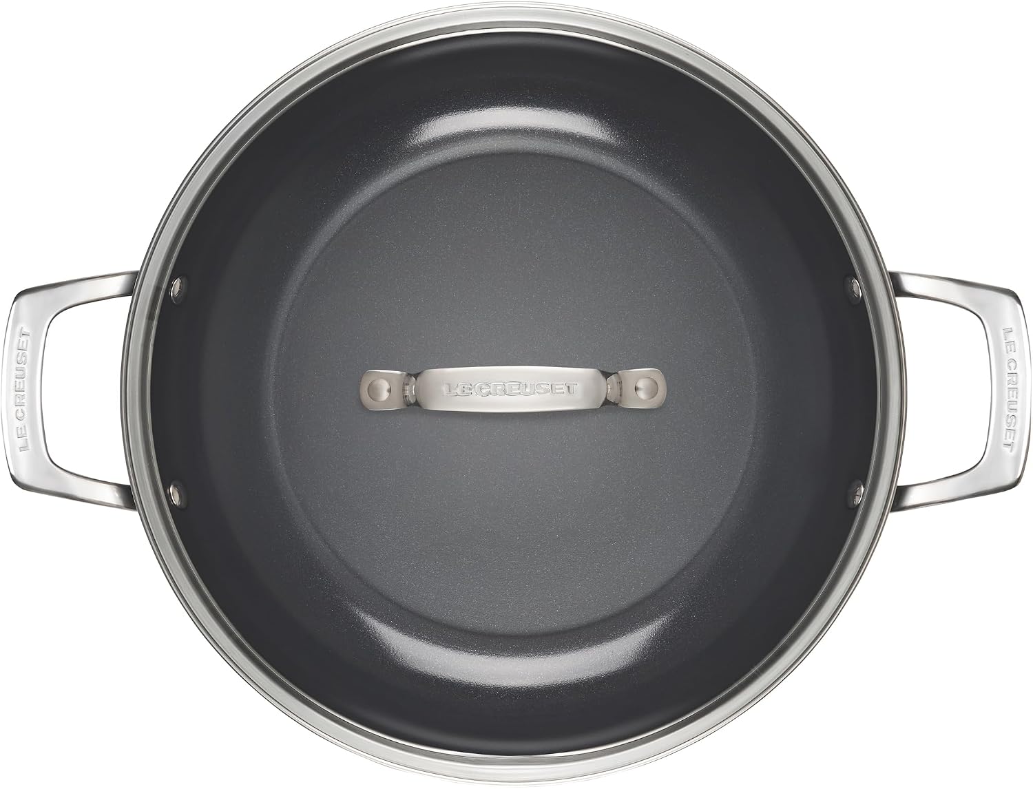 Le Creuset Essential Non-stick Ceramic Shallow Braiser with Glass Lid, 3.9 qt.