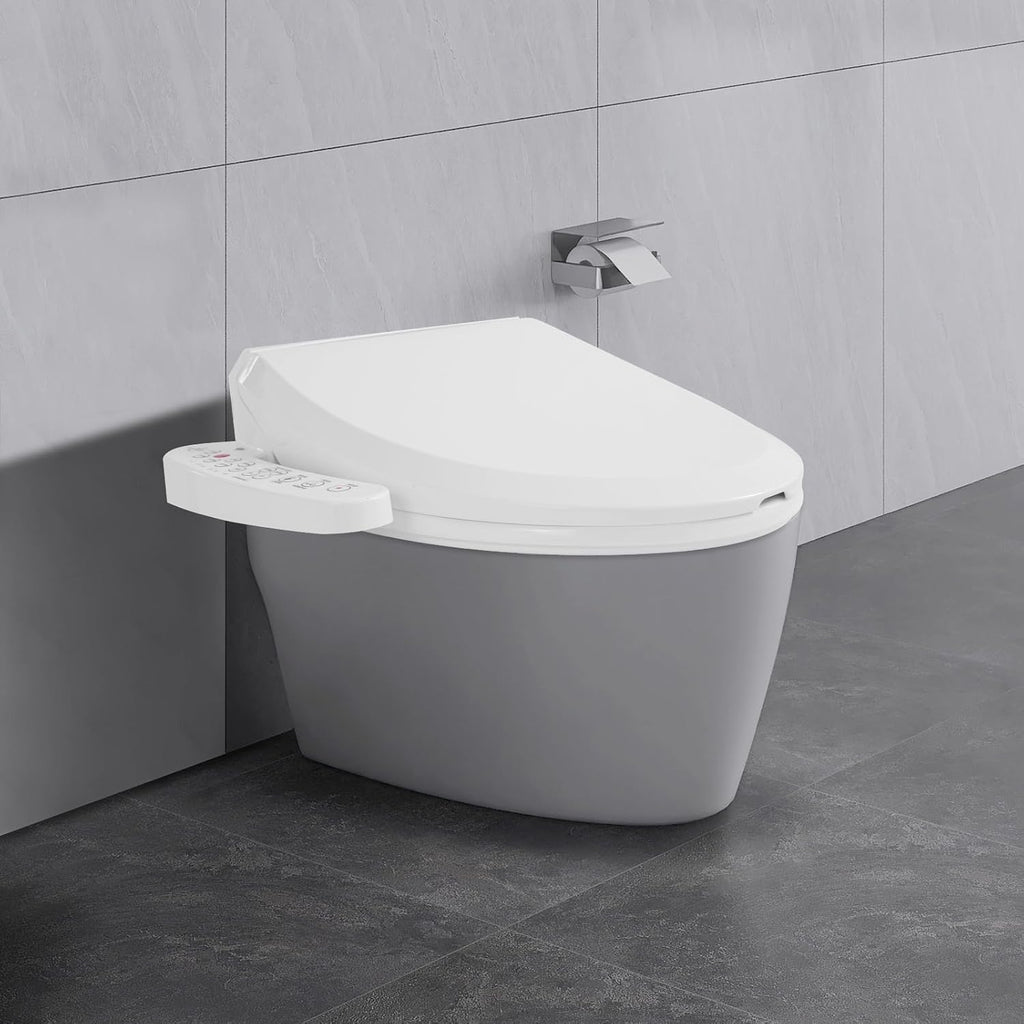 Bidet Toilet Seat, Electric Heated Toilet Seat with 2 Nozzle & Air Dryer & Heated Seat, Smart Bidet Warmer, Adjustable Temperature, Automatic Cleaning, Vibrating Flush, Easy-Install