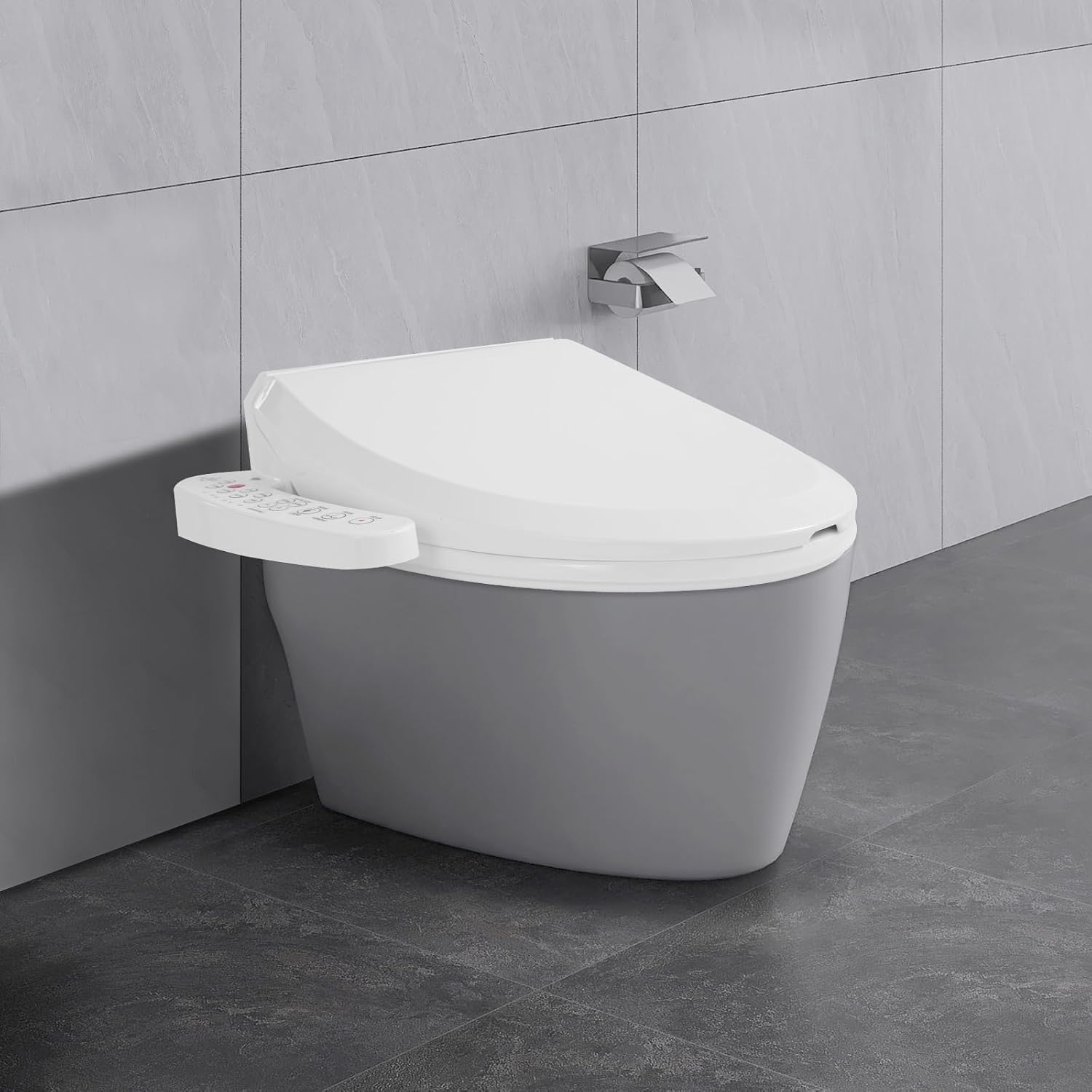 Bidet Toilet Seat, Electric Heated Toilet Seat with 2 Nozzle & Air Dryer & Heated Seat, Smart Bidet Warmer, Adjustable Temperature, Automatic Cleaning, Vibrating Flush, Easy-Install