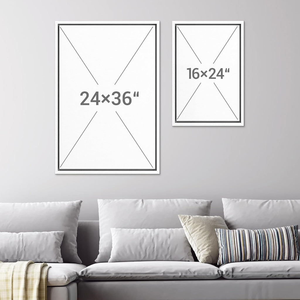 SIGNWIN Framed Canvas Print Wall Art Set Minimalist Earthy Horizon Illustrations Modern Art Decorative Scenic Rustic for Living Room, Bedroom, Office - 24'x36'x3 WHITE
