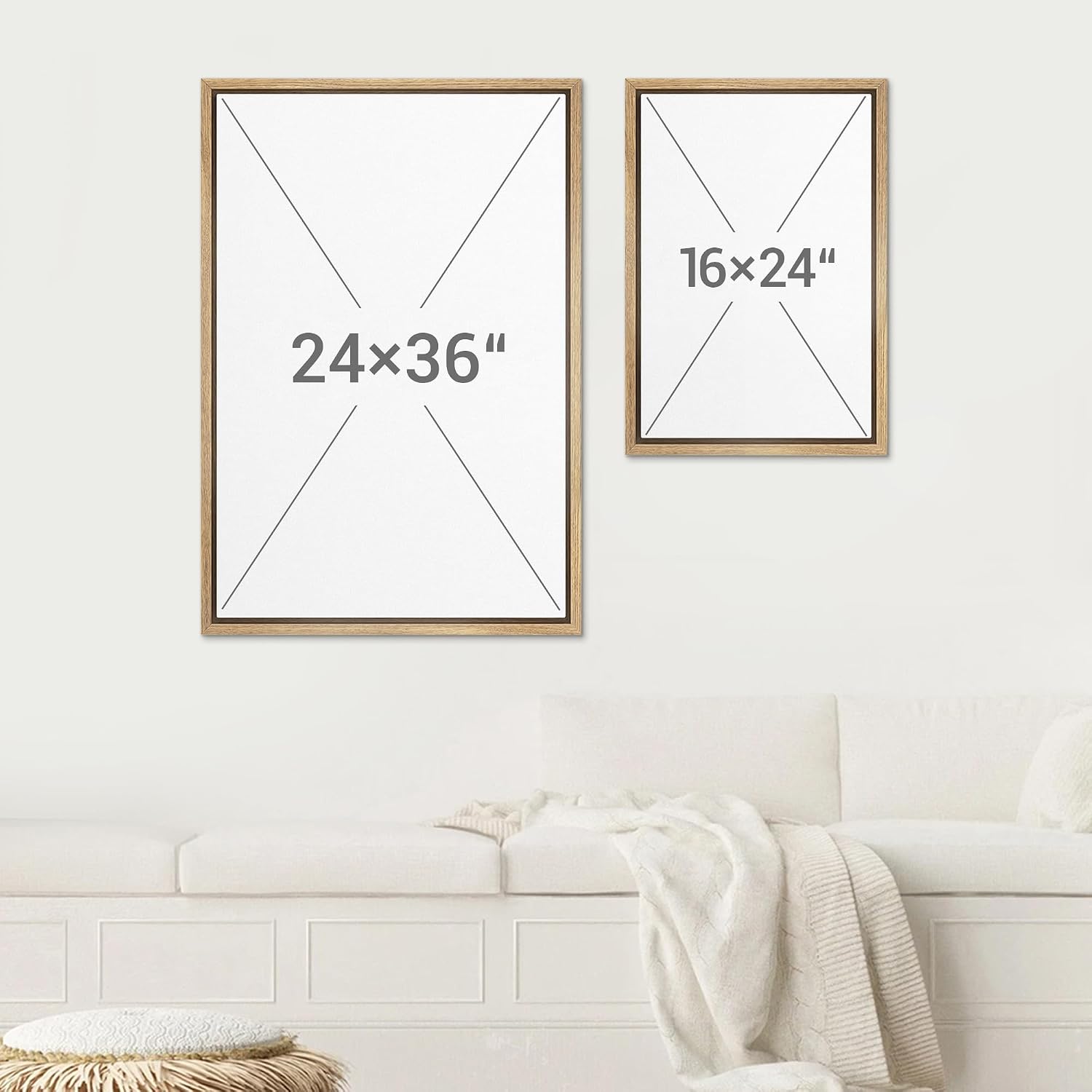 SIGNWIN Framed Canvas Print Wall Art Set Neutral Botanical Flowers Sepia Tone Floral Illustrations Modern Art Decorative Scenic Rustic for Living Room, Bedroom, Office - 16'x24'x3 Natural