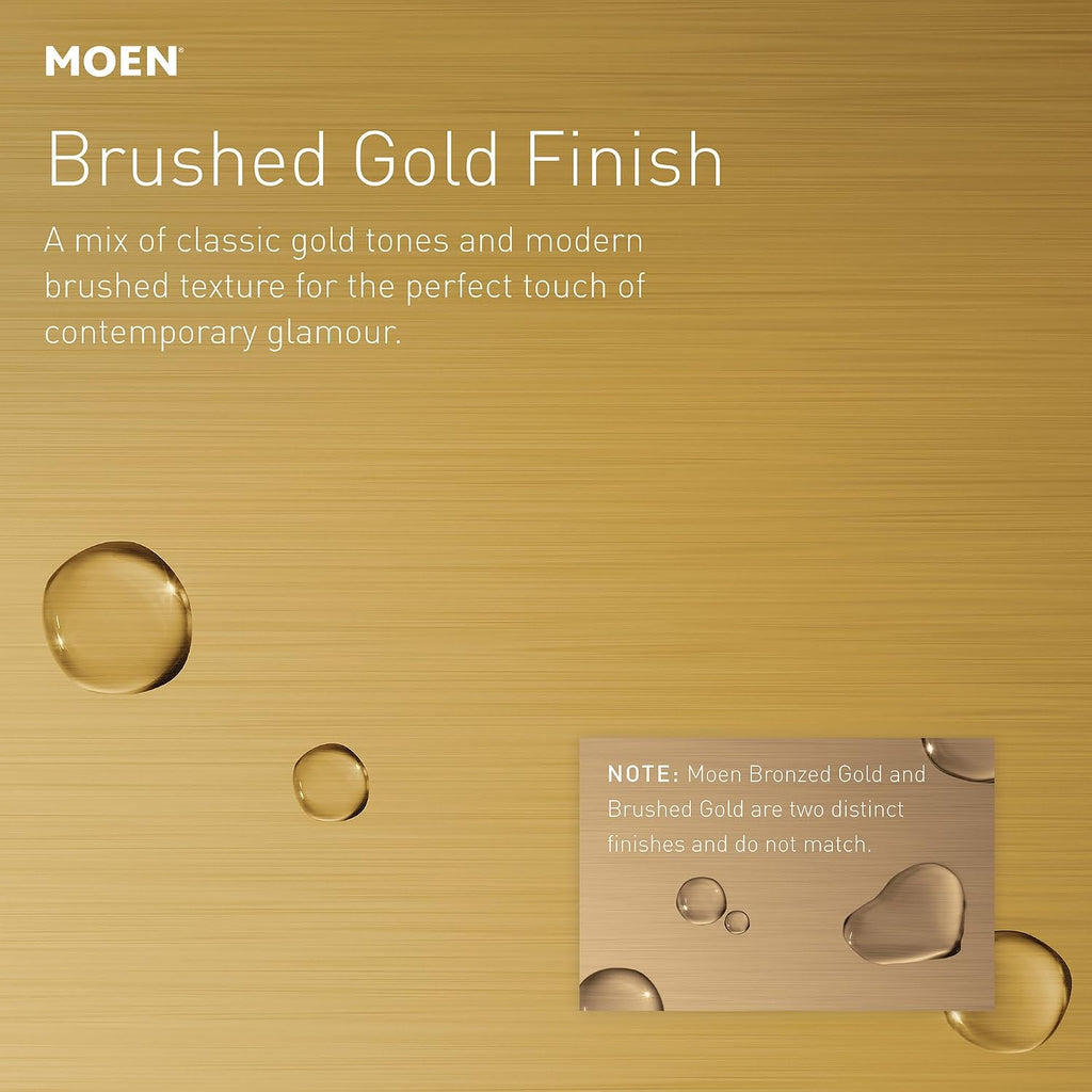 Moen YG5112BG Bathroom Safety 12-Inch Stainless Steel Transitional Bathroom Grab Bar, Brushed Gold