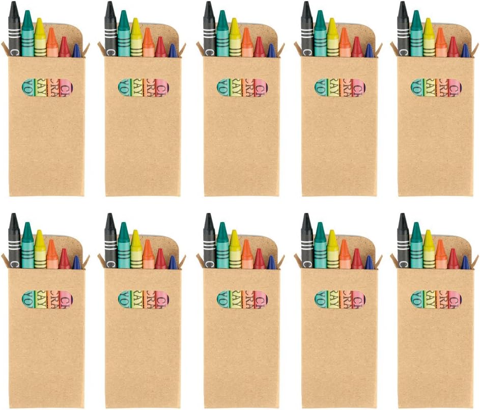 eBuyGB Sets of Colouring Wax Crayons - Kids Party Bag/Loot Toy Wedding Favour, Pack of 100,Brown